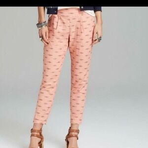 Free People Aztec Shimmer Linen Tapered Pants Boho Indie Western Preppy Festival